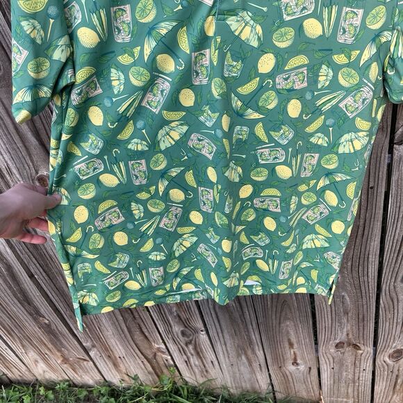 William Murray Golf Navy Polo “Lemon Life” Men’s Medium Green Cocktail Booze - Picture 7 of 12